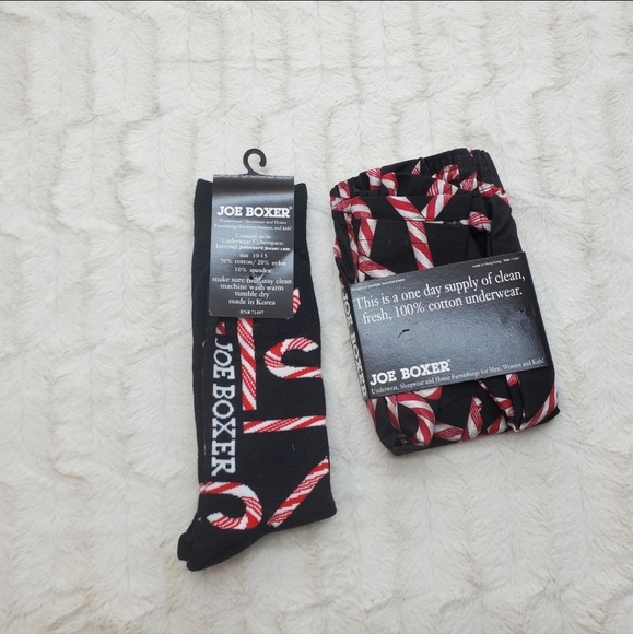 NWT Joe  Boxer Men's Underwear Boxer Shorts + Socks Christmas Vintage 90s Small - Picture 6 of 7